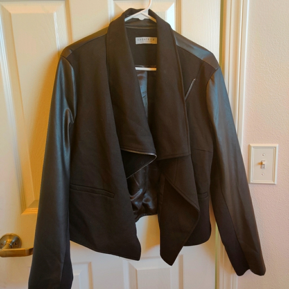 Mixed Media Black Jacket by Bagatelle